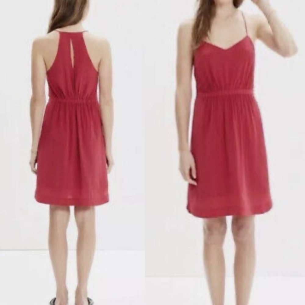 Madewell 2 Pink Silk Daylight Sleeveless Spaghetti Strap Sheath Dress - Picture 3 of 16
